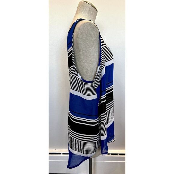 Torrid Sheer Striped Tank in Blue/Black Size 1X - Picture 2 of 4